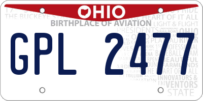 OH license plate GPL2477