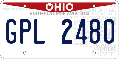 OH license plate GPL2480