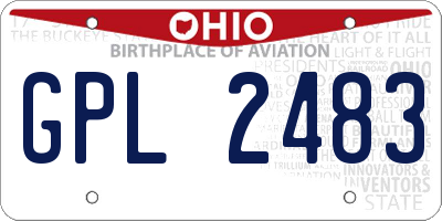 OH license plate GPL2483