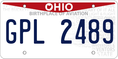 OH license plate GPL2489