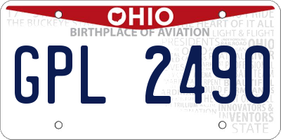 OH license plate GPL2490