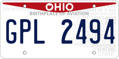 OH license plate GPL2494