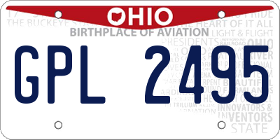 OH license plate GPL2495