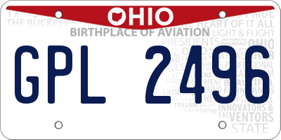 OH license plate GPL2496
