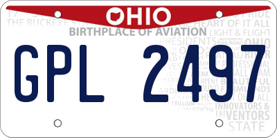 OH license plate GPL2497