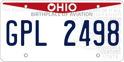 OH license plate GPL2498