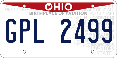 OH license plate GPL2499