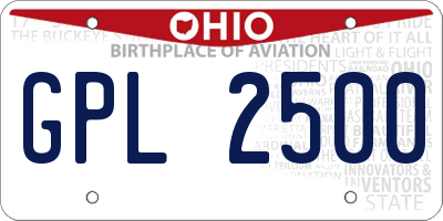 OH license plate GPL2500