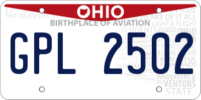 OH license plate GPL2502