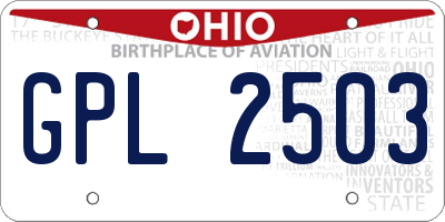 OH license plate GPL2503