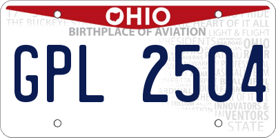 OH license plate GPL2504