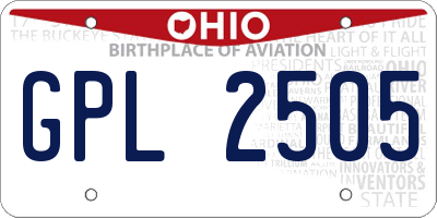 OH license plate GPL2505