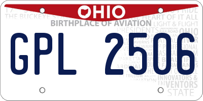 OH license plate GPL2506