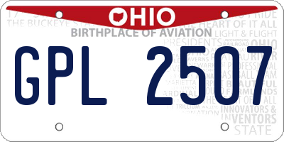 OH license plate GPL2507