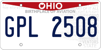 OH license plate GPL2508