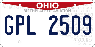 OH license plate GPL2509