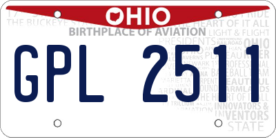 OH license plate GPL2511