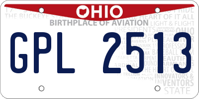 OH license plate GPL2513