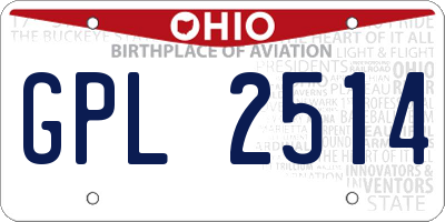 OH license plate GPL2514