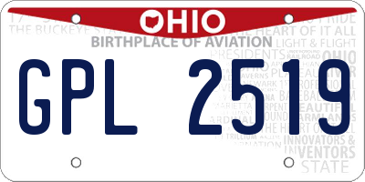 OH license plate GPL2519