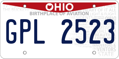 OH license plate GPL2523