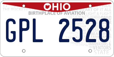 OH license plate GPL2528