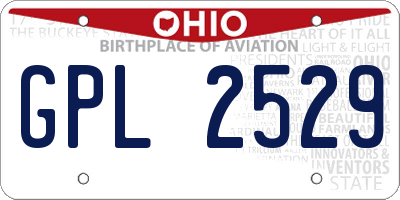 OH license plate GPL2529