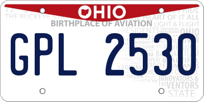 OH license plate GPL2530