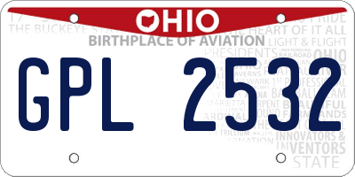 OH license plate GPL2532