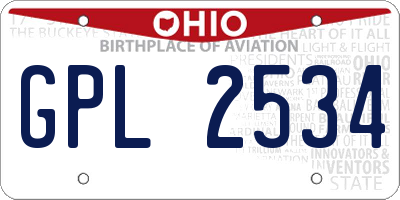 OH license plate GPL2534