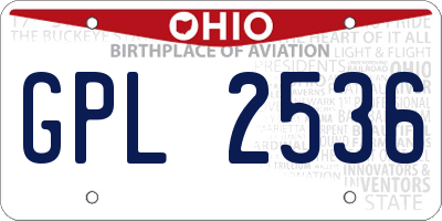 OH license plate GPL2536