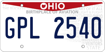 OH license plate GPL2540