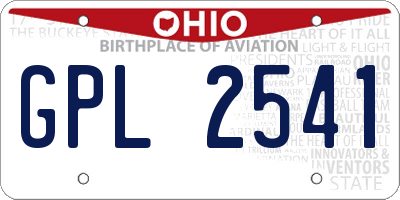 OH license plate GPL2541