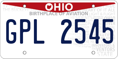 OH license plate GPL2545