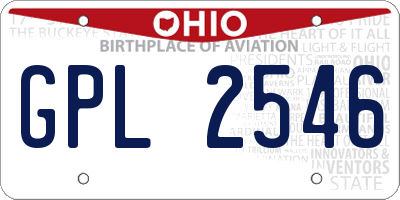 OH license plate GPL2546
