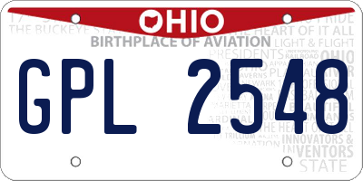 OH license plate GPL2548