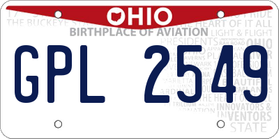 OH license plate GPL2549
