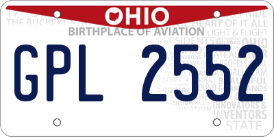 OH license plate GPL2552