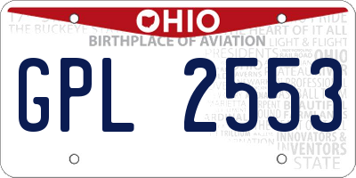 OH license plate GPL2553