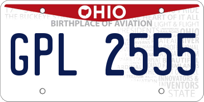 OH license plate GPL2555