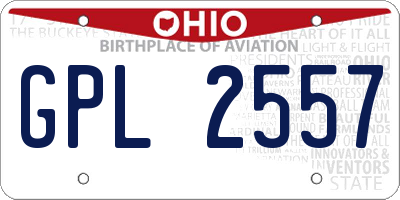 OH license plate GPL2557