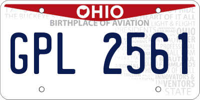 OH license plate GPL2561