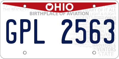 OH license plate GPL2563