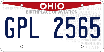 OH license plate GPL2565