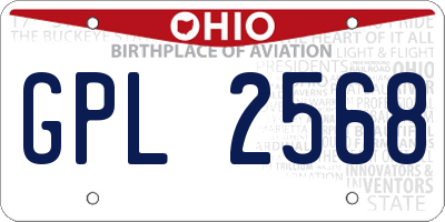 OH license plate GPL2568