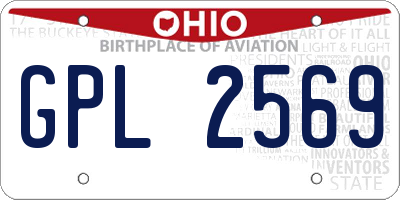 OH license plate GPL2569