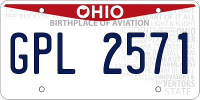 OH license plate GPL2571