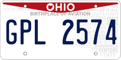 OH license plate GPL2574