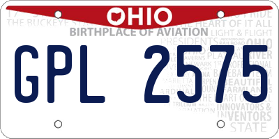 OH license plate GPL2575