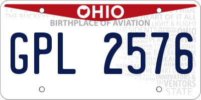 OH license plate GPL2576